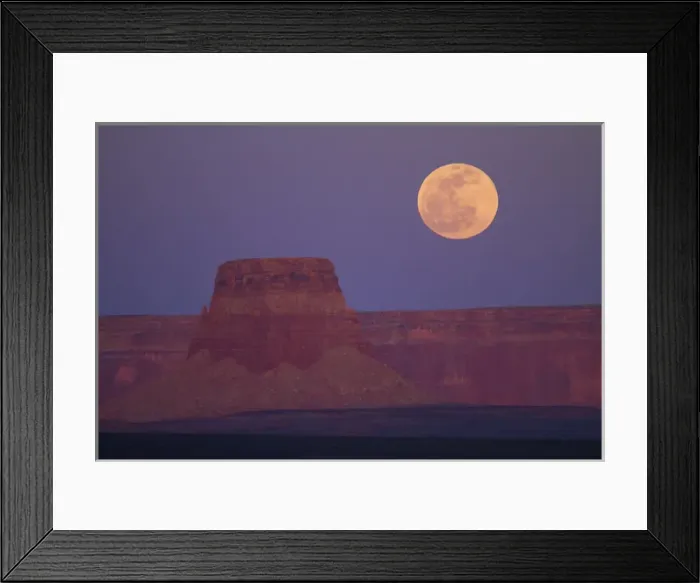 Framed Print : United States, Arizona, moon rising over Tower Butte Framed Print : United States, Arizona, moon rising over Tower Butte
