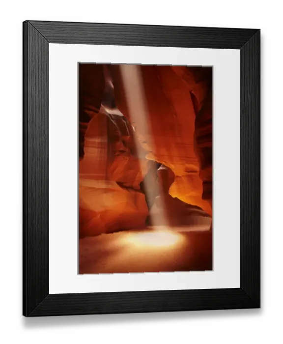 Framed Print : United States, Arizona, Navajo Nation, shaft of light and eroded sandstone formations
