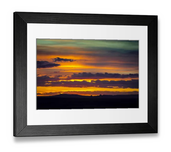 Framed Print : Sunset over the Painted Desert from Pintado Point in Petrified Forest National Park, AZ