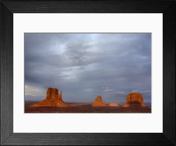 Framed Print : AZ, Monument Valley, West Mitten, East Mitten, and Merrick Butte; sunset Framed Print : AZ, Monument Valley, West Mitten, East Mitten, and Merrick Butte; sunset