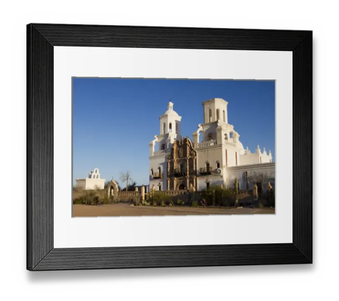 Framed Print : USA, Arizona. Mission San Xavier del Bac, a historic Spanish Catholic mission located Framed Print : USA, Arizona. Mission San Xavier del Bac, a historic Spanish Catholic mission located