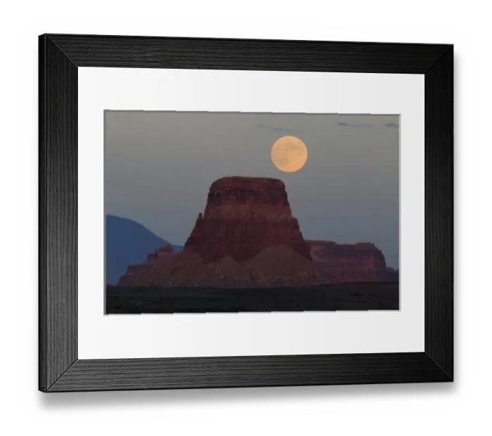 Framed Print : Harvest Moon rising over Tower Butte; Glen Canyon National Recreation Area; Page Framed Print : Harvest Moon rising over Tower Butte; Glen Canyon National Recreation Area; Page