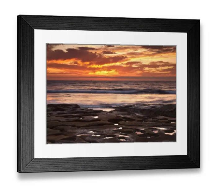 Framed Print : USA, California, La Jolla, Sunset over tide pools at Coast Blvd. Park Framed Print : USA, California, La Jolla, Sunset over tide pools at Coast Blvd. Park