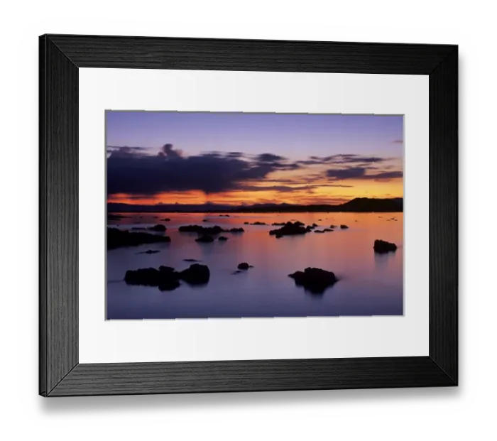 Framed Print : USA, California, Lee Vining, Sunrise at Mono Lakes Black Point