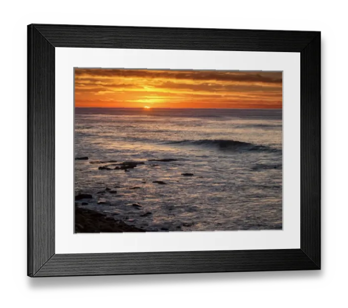 Framed Print : USA, California, La Jolla, Sunset from Boomer Beach Framed Print : USA, California, La Jolla, Sunset from Boomer Beach