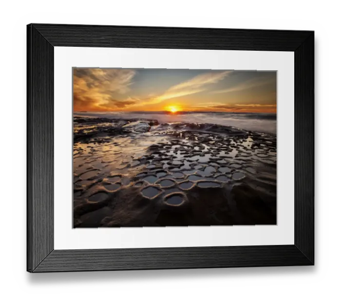 Framed Print : USA, California, La Jolla, Sunset at Hospital Reef