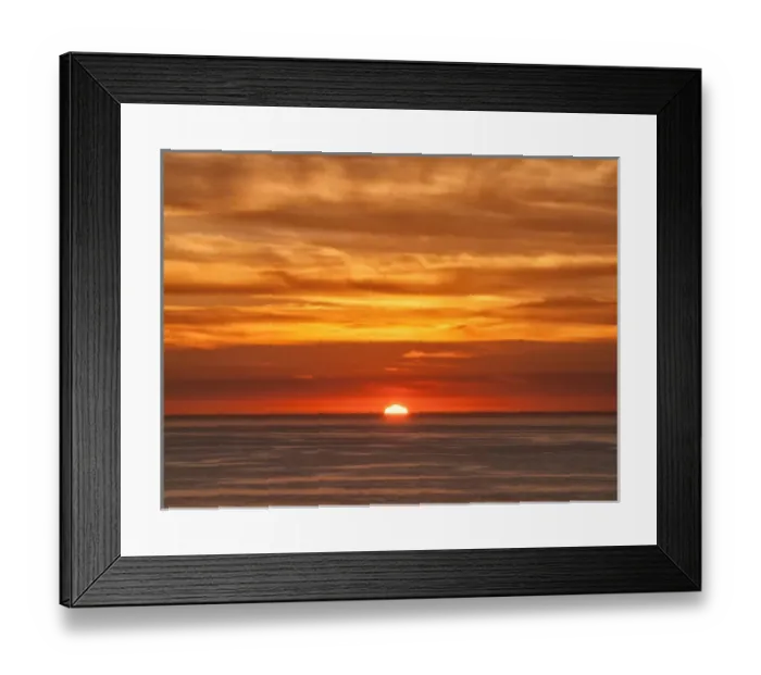 Framed Print : USA, California, La Jolla, Fiery sun drops into the Pacific Ocean Framed Print : USA, California, La Jolla, Fiery sun drops into the Pacific Ocean