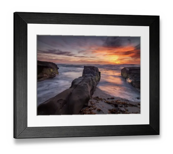 Framed Print : USA, California, La Jolla, Sunset near Coast Blvd. Park Framed Print : USA, California, La Jolla, Sunset near Coast Blvd. Park