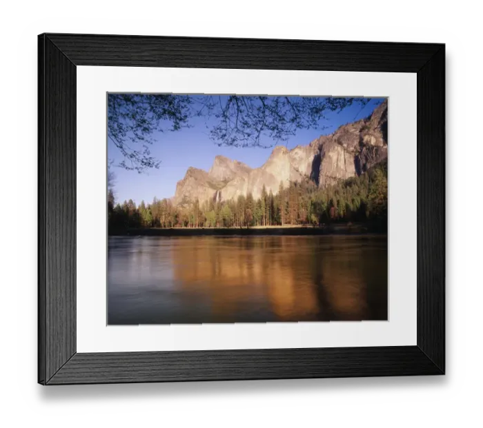 Framed Print : USA, California, Yosemite National Park, View of Bridalveil Fall with Cathedral Rocks Framed Print : USA, California, Yosemite National Park, View of Bridalveil Fall with Cathedral Rocks