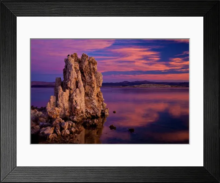 Framed Print : USA, California, Mono Lake. Sunrise on tufa formations