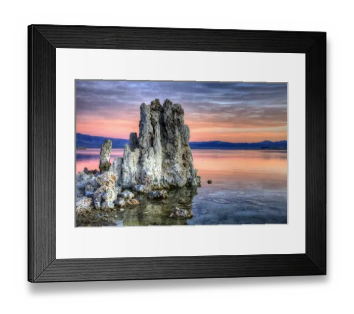 Framed Print : USA, California, Mono Lake. Sunrise on tufa formations