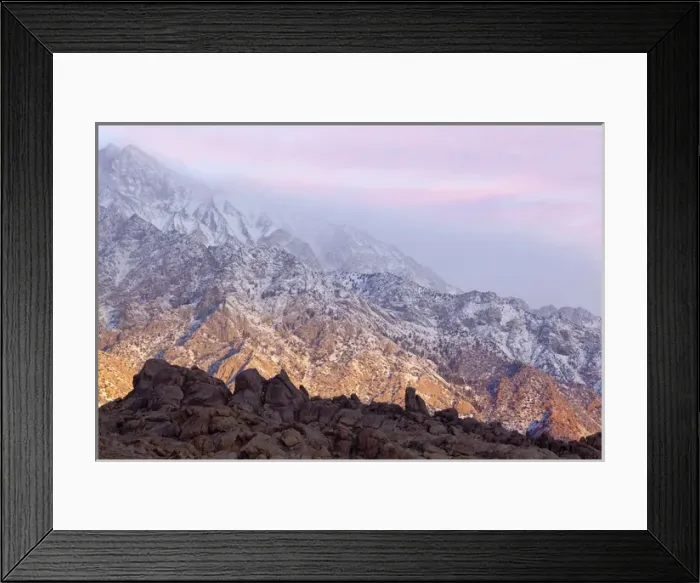 Framed Print : USA, California, Lone Pine. Sunrise on Sierra Mountains Framed Print : USA, California, Lone Pine. Sunrise on Sierra Mountains