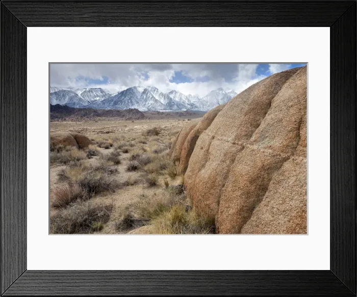 Framed Print : USA, California, Lone Pine. View of the Alabama Hills and the Sierra Mountains. Credit as