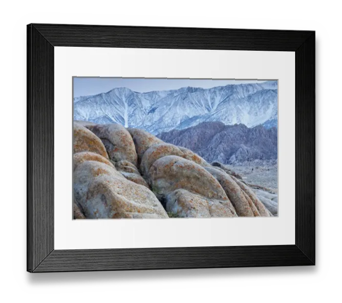 Framed Print : USA, California, Lone Pine. View of the Alabama Hills and the Sierra Mountains. Credit as