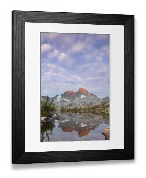 Framed Print : USA, California, Inyo National Forest. Mount Ritter and Banner Peak reflected in Garnet Lake
