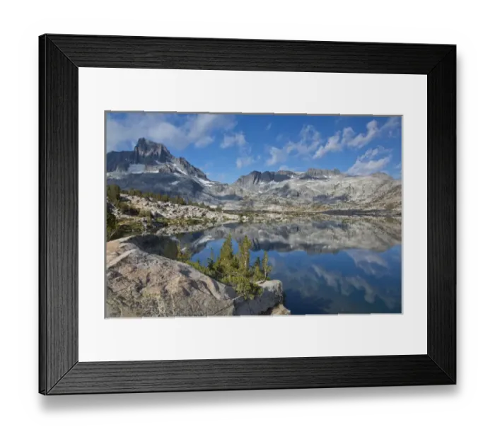 Framed Print : USA, California, Inyo National Forest. Landscape of Thousand Island Lake and mountains