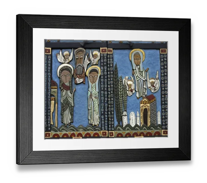 Framed Print : USA, Massachusetts, Welfleet. Detail of the door of a former Catholic Church showing