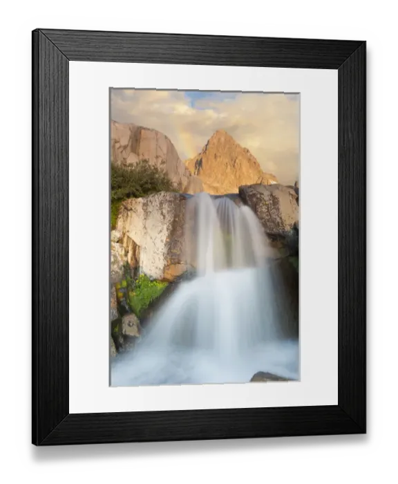 Framed Print : USA, California, Inyo National Forest. Waterfall below Mount Ritter Framed Print : USA, California, Inyo National Forest. Waterfall below Mount Ritter