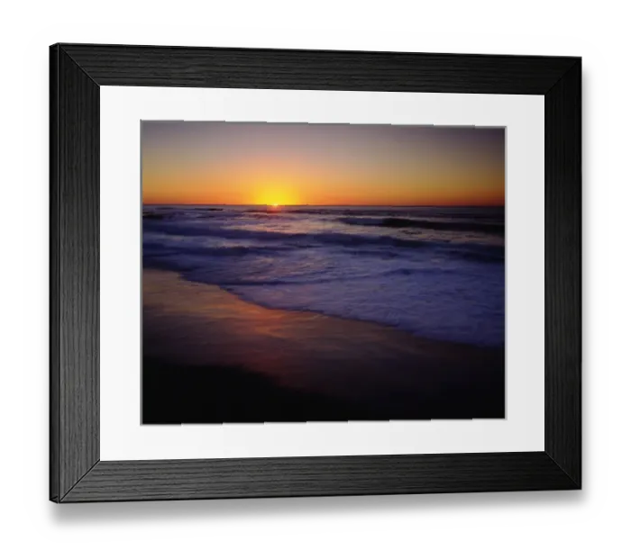 Framed Print : USA; California; San Diego. ; A beach on the Pacific Ocean at Sunset