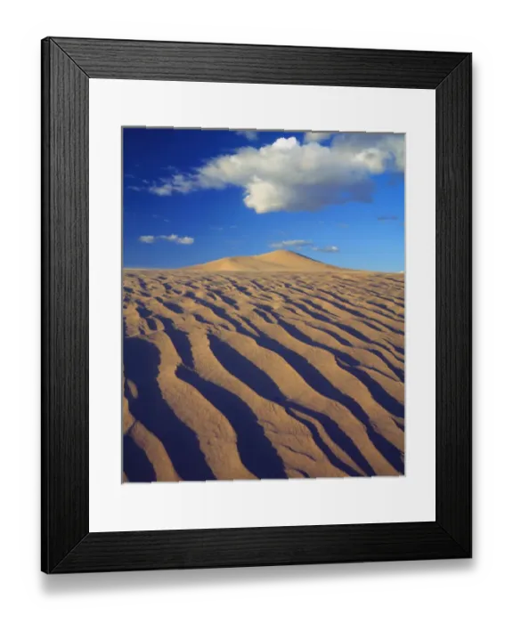 Framed Print : USA, California, Dumont Dunes. ASand Dunes and Clouds