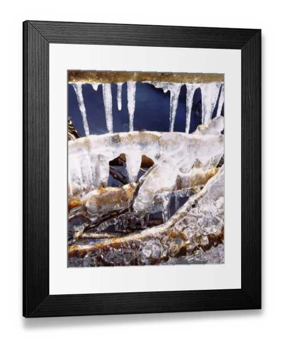 Framed Print : USA; California; Sierra Nevada Mountains. ; Icicles in the Sierra