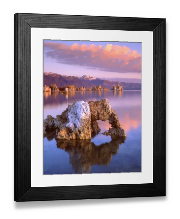 Framed Print : USA, California, A tufa arch on Mono Lake, CA. Sierra Nevada Mountains