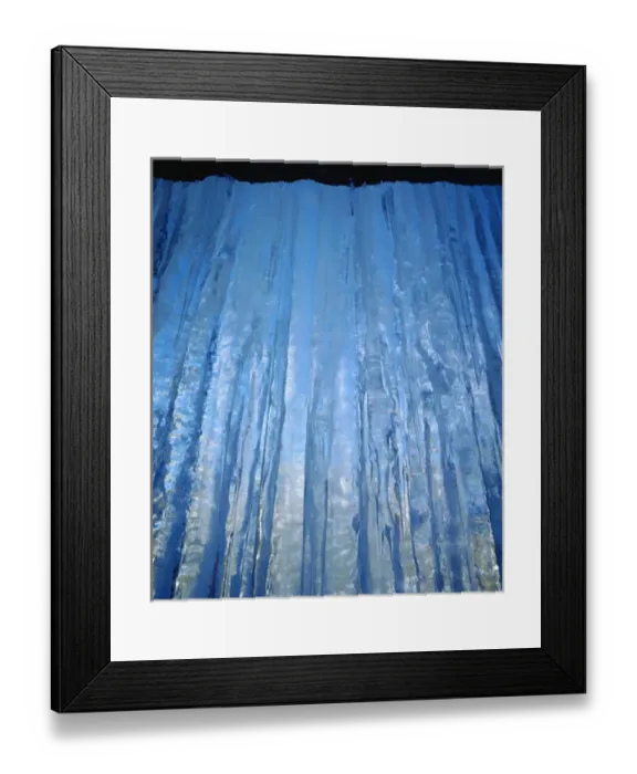 Framed Print : USA, California, Sierra Nevada Mountains. aInside a frozen Waterfall Framed Print : USA, California, Sierra Nevada Mountains. aInside a frozen Waterfall