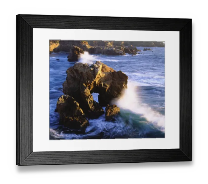 Framed Print : USA; California; Waves breaking on the Central California Coast