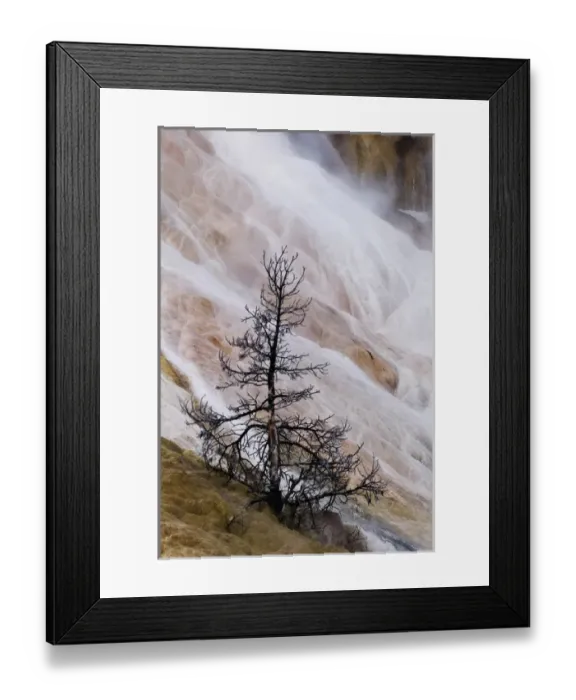 Framed Print : USA, Wyoming, Yellowstone National Park. Mammoth Hot Springs waterfall cascade. Credit as Framed Print : USA, Wyoming, Yellowstone National Park. Mammoth Hot Springs waterfall cascade. Credit as
