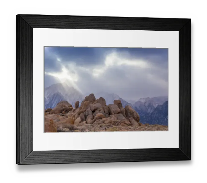 Framed Print : USA, California, Alabama Hills. Storm clouds over Lone Pine Peak Framed Print : USA, California, Alabama Hills. Storm clouds over Lone Pine Peak