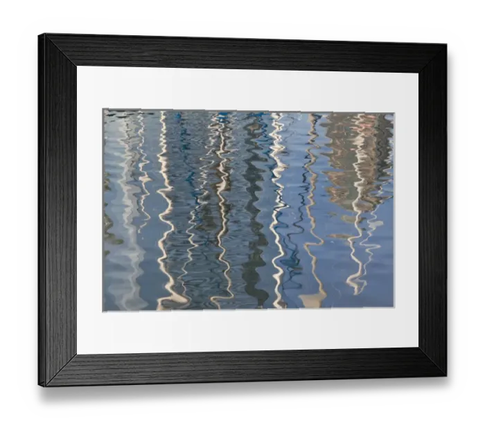 Framed Print : USA, California, San Diego, Seaport Village. Abstract water reflections of sailboats Framed Print : USA, California, San Diego, Seaport Village. Abstract water reflections of sailboats