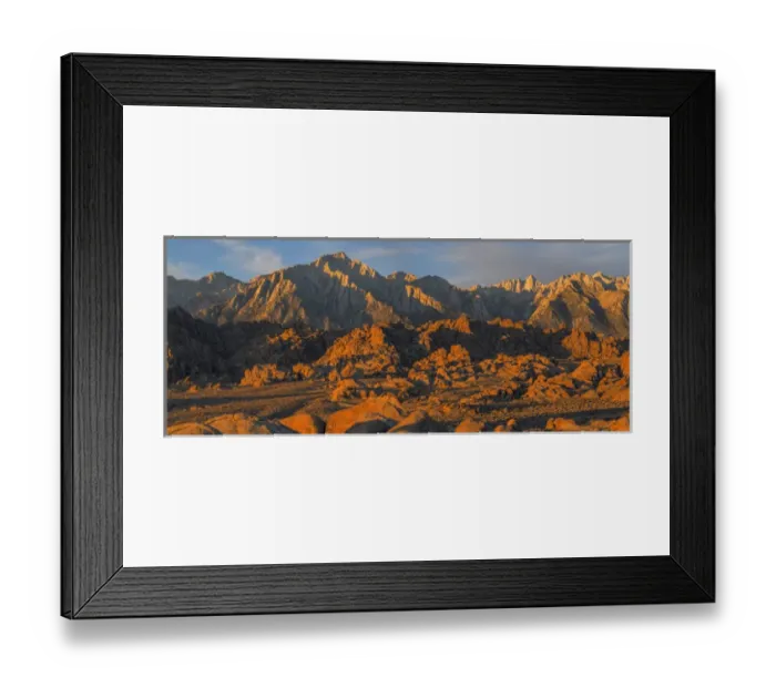 Framed Print : USA, California, Alabama Hills. Composite panoramic of landscape Framed Print : USA, California, Alabama Hills. Composite panoramic of landscape