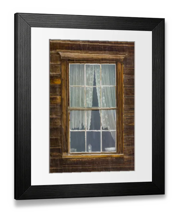 Framed Print : USA, California, Bodie. Close-up of window