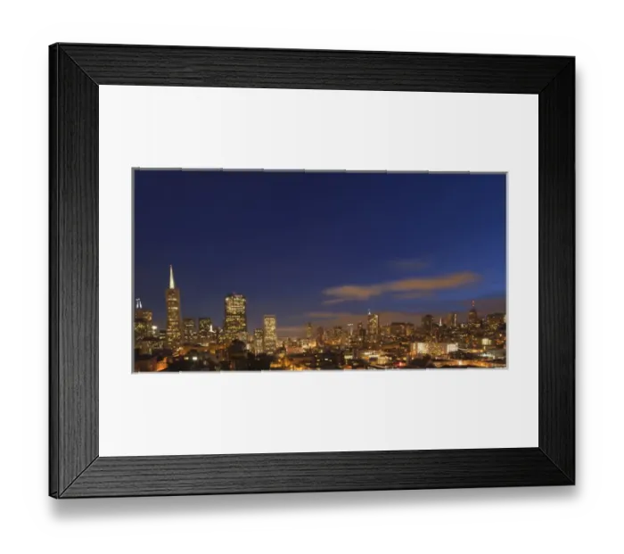 Framed Print : View of the city skyline from Coit Hill in San Francisco, California, USA Framed Print : View of the city skyline from Coit Hill in San Francisco, California, USA