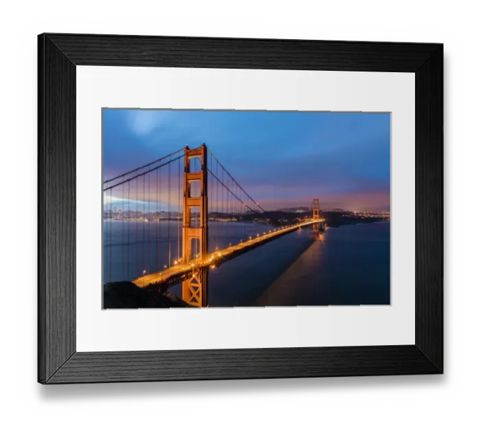 Framed Print : Early morning traffic on the Golden Gate Bridge in San Francisco, California, USA Framed Print : Early morning traffic on the Golden Gate Bridge in San Francisco, California, USA