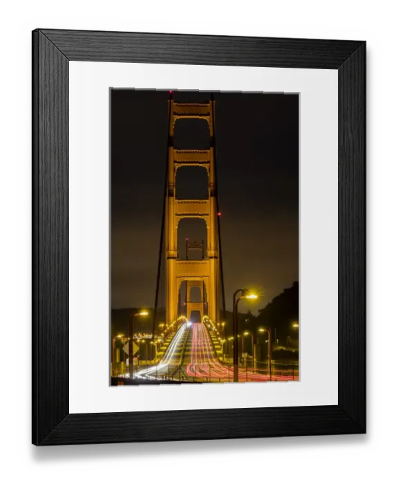 Framed Print : Early morning traffic on the Golden Gate Bridge in San Francisco, California, USA Framed Print : Early morning traffic on the Golden Gate Bridge in San Francisco, California, USA