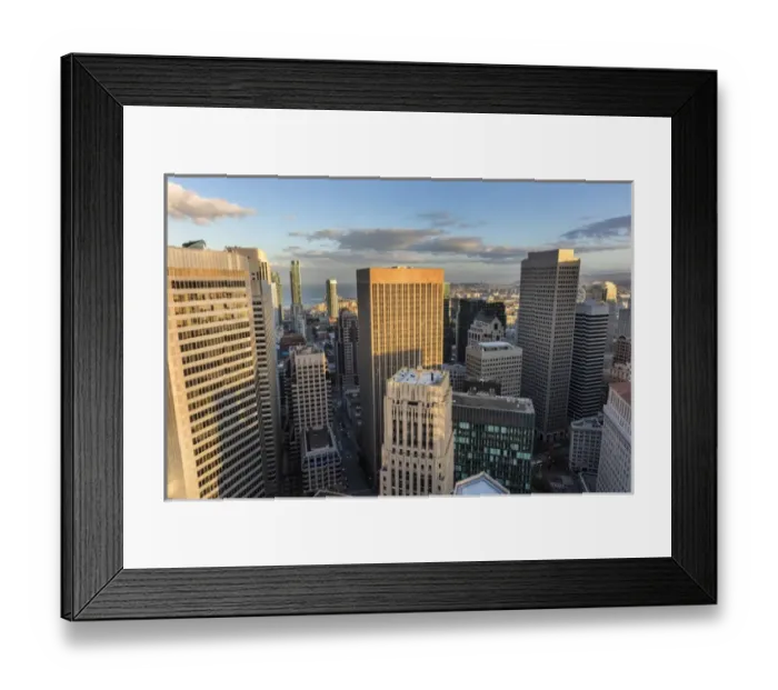 Framed Print : City view from the 40th Floor of the Loews Regency Hotel in San Francisco, California Framed Print : City view from the 40th Floor of the Loews Regency Hotel in San Francisco, California