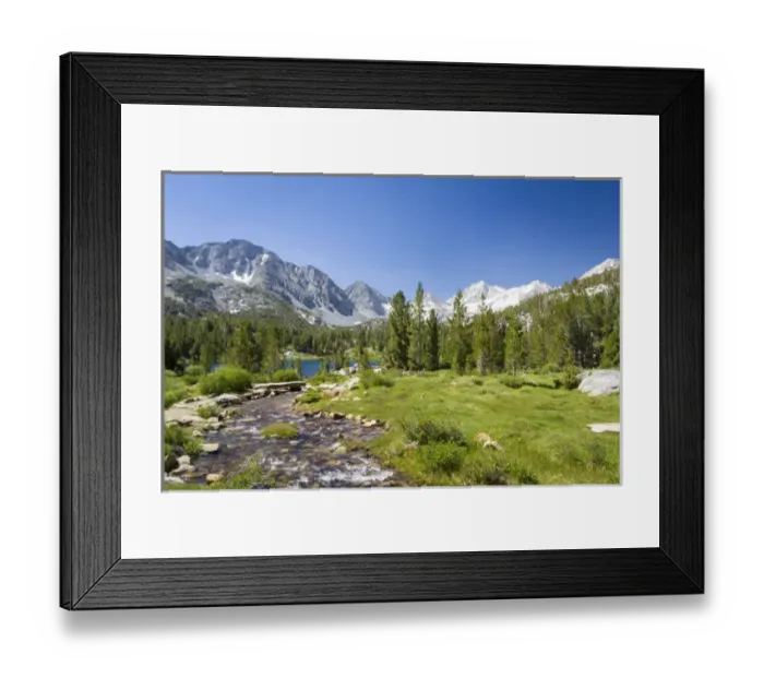 Framed Print : USA, California, Little Lakes Valley. One of several glacial lakes along a stream Framed Print : USA, California, Little Lakes Valley. One of several glacial lakes along a stream