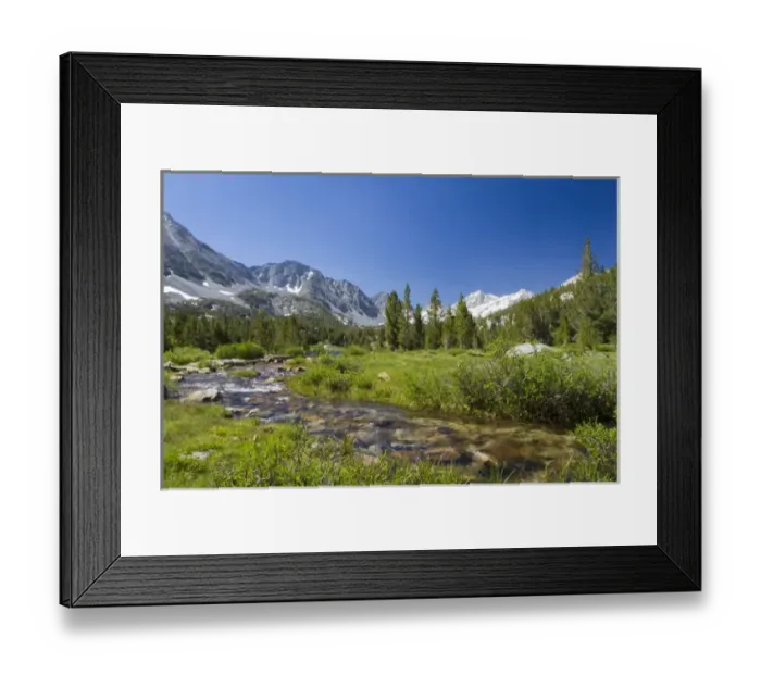 Framed Print : USA, California, Little Lakes Valley. One of several glacial lakes along a stream Framed Print : USA, California, Little Lakes Valley. One of several glacial lakes along a stream