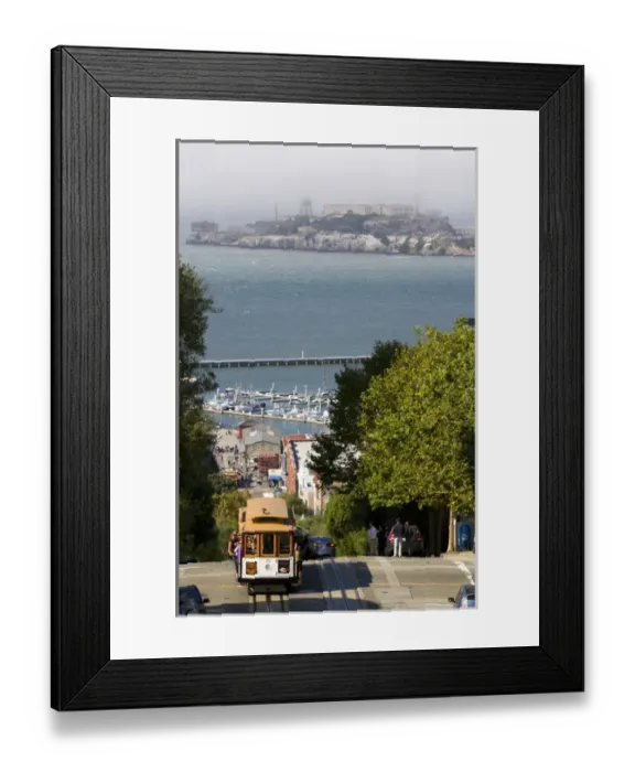Framed Print : Powell and Market line cable car in San Francisco, California, USA