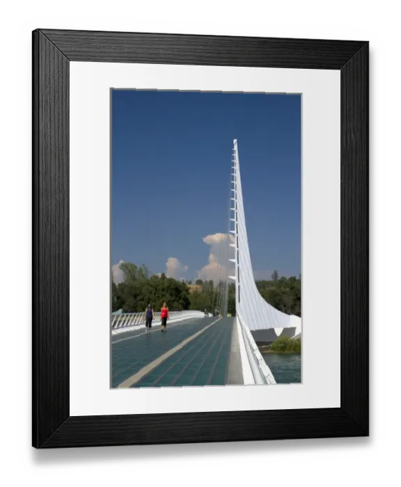 Framed Print : The Sundail Bridge at Turtle Bay spanning the Sacramento River in Redding, California Framed Print : The Sundail Bridge at Turtle Bay spanning the Sacramento River in Redding, California