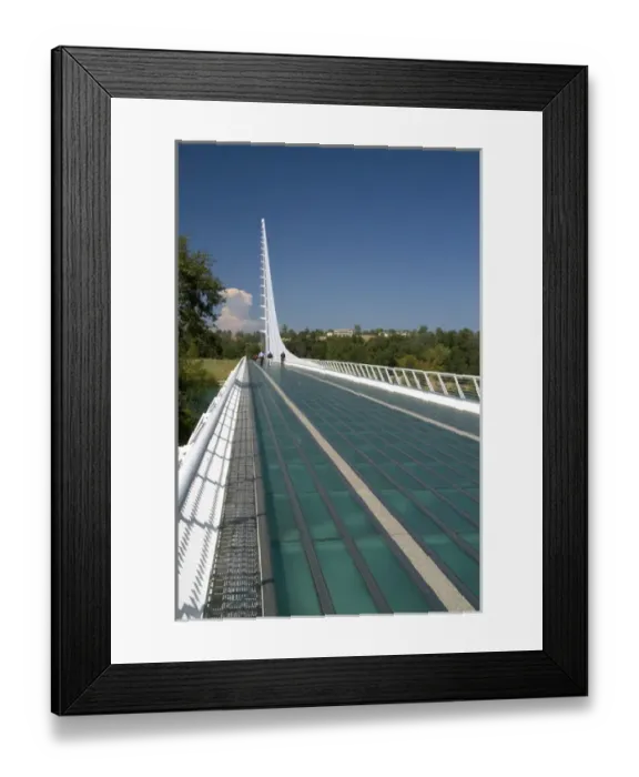 Framed Print : The Sundail Bridge at Turtle Bay spanning the Sacramento River in Redding, California Framed Print : The Sundail Bridge at Turtle Bay spanning the Sacramento River in Redding, California