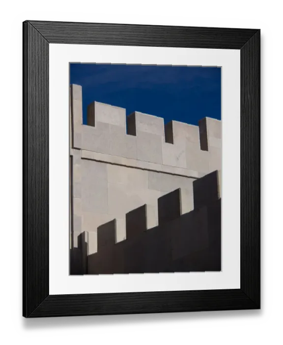 Framed Print : Shadow cast on the wall of a winery building in Paso Robles. California, USA