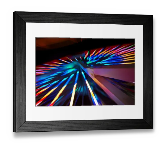 Framed Print : USA, California, Los Angeles, Santa Monica, colorful ferris wheel at night, Pacific Park