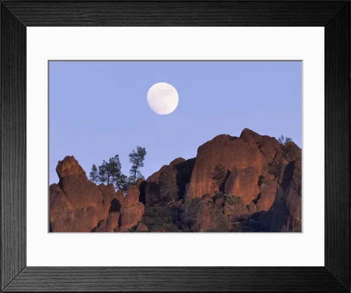 Framed Print : USA, California, Full Moon, High Peaks, Pinnacles National Monument Framed Print : USA, California, Full Moon, High Peaks, Pinnacles National Monument