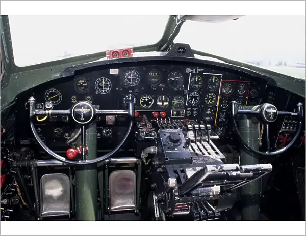 USA, B-17 Bomber Aircraft, Cockpit, Salinas, California