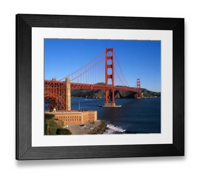 Framed Print : Morning light bathes the Golden Gate Bridge & Fort Point Framed Print : Morning light bathes the Golden Gate Bridge & Fort Point
