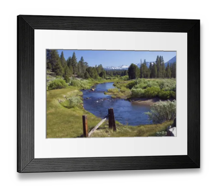 Framed Print : A meandering stream flows through Hope Valley along California state highway 89 near Framed Print : A meandering stream flows through Hope Valley along California state highway 89 near