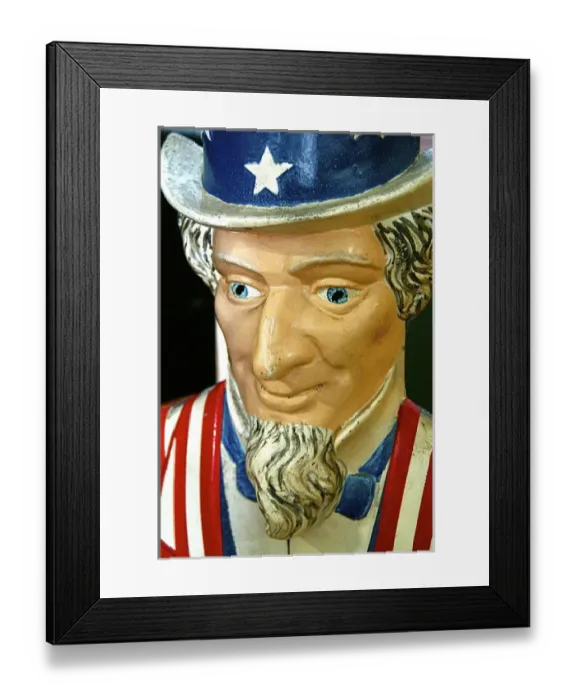 Framed Print : San Francisco, California, USA. Antique coin operated game of Uncle Sam Framed Print : San Francisco, California, USA. Antique coin operated game of Uncle Sam