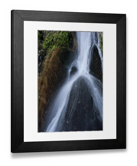 Framed Print : North America, USA, California. Waterfall over boulders at Darwin Spring, Death